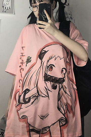 T Shirt Egirl Oversize - Harajuku Style