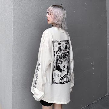 T Shirt Egirl Manches Longues - Harajuku Style