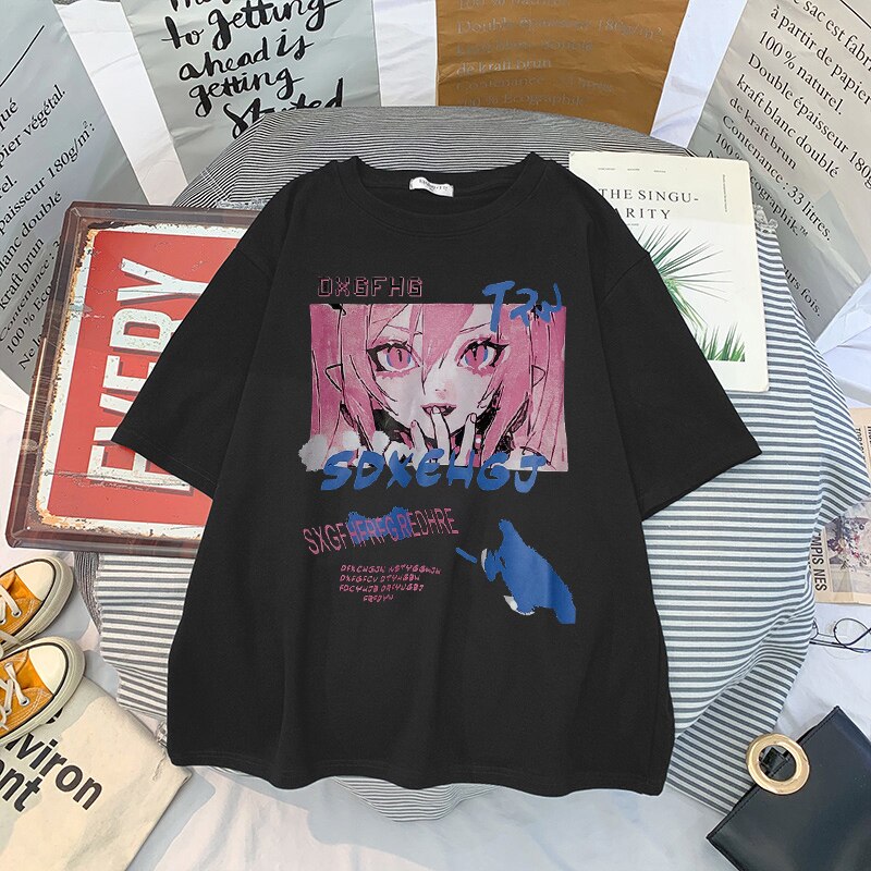 T Shirt Noir Egirl - Harajuku Style 