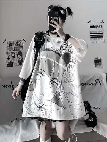 T Shirt Egirl Oversize - Anime Style